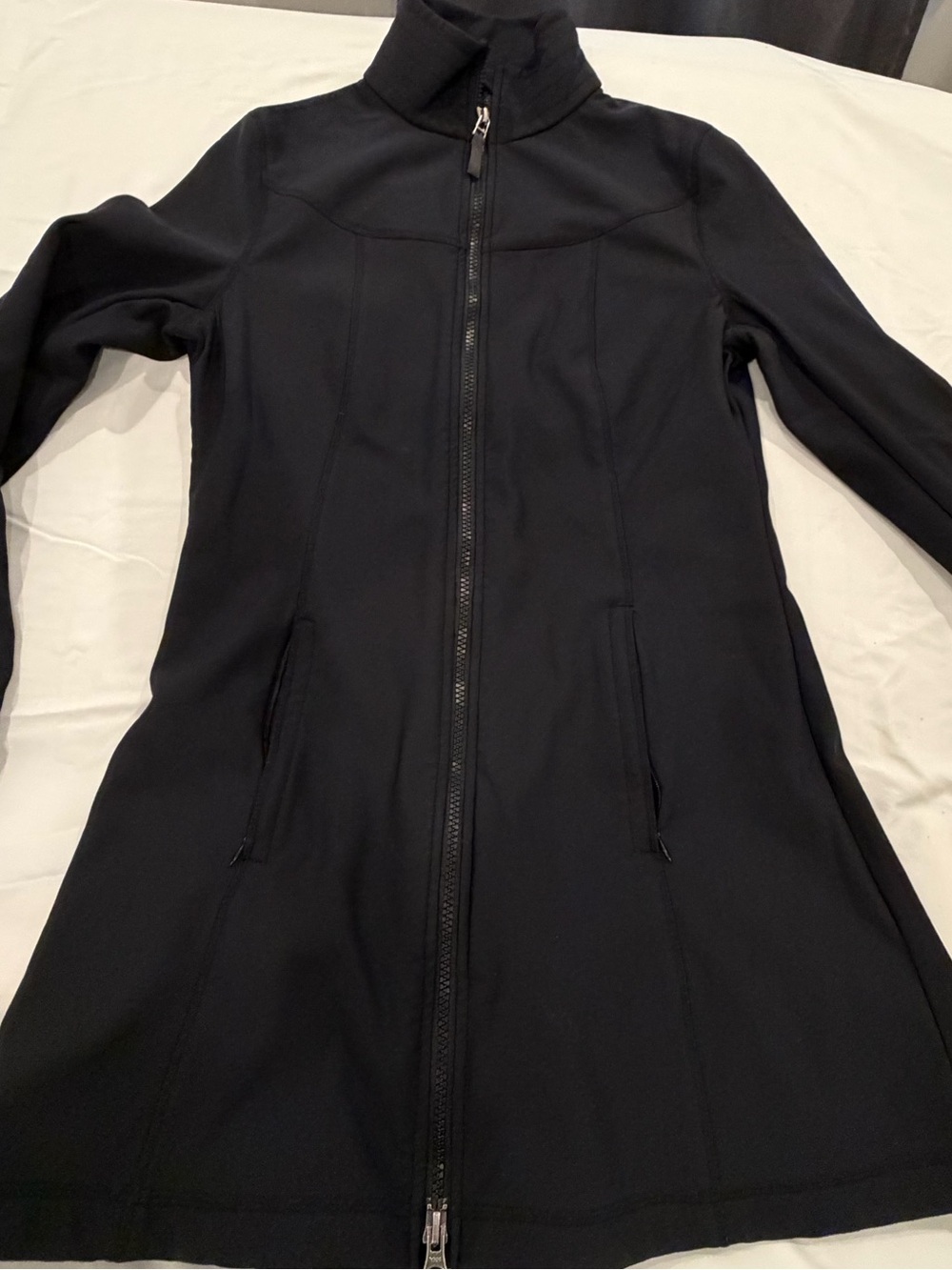 prAna Women's Full Zip Fleece Lined Long Track Jacket Black Size S